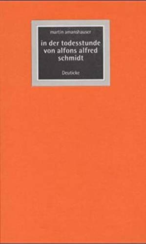 Cover Martin Amanshauser in der todesstunde von alfons alfred schmidt, © Deuticke 1999