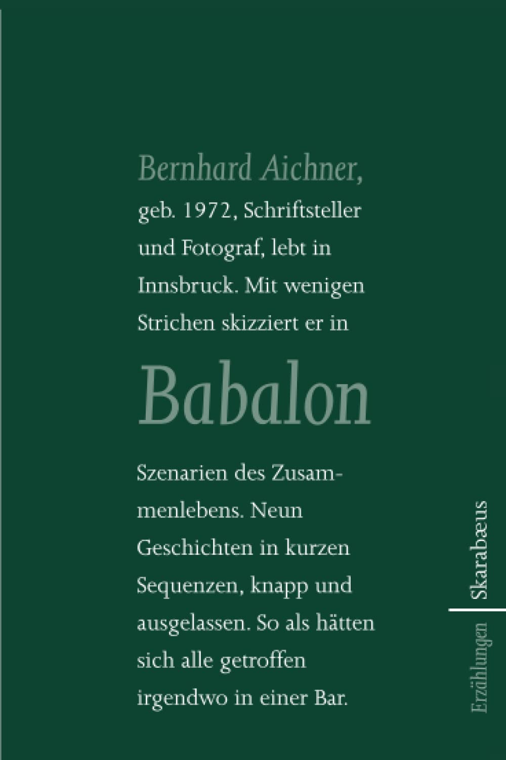 Cover Bernhard Aichner Babalon, © Edition Löwenzahn 2000