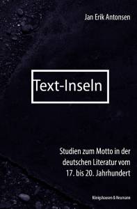 Cover Jan Erik Antonsen Text-Inseln, © Königshausen und Neumann