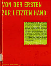 Cover Bernhard Fetz, Klaus Kastberger Von der ersten zur letzten Hand, © Folio Verlag