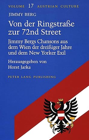 Cover Horst Jarka Von der Ringstraße zur 72nd Street, © Peter Lang Publishing